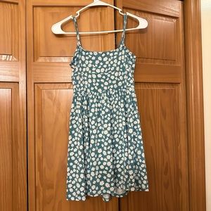 Green/blue mini dress with daisy pattern. Size small worn once.